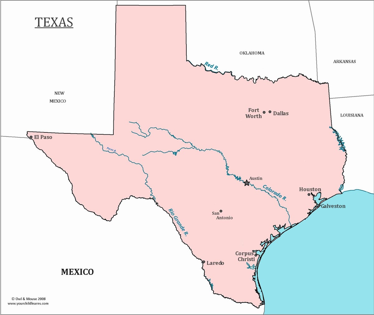 Austin, texas, en un mapa