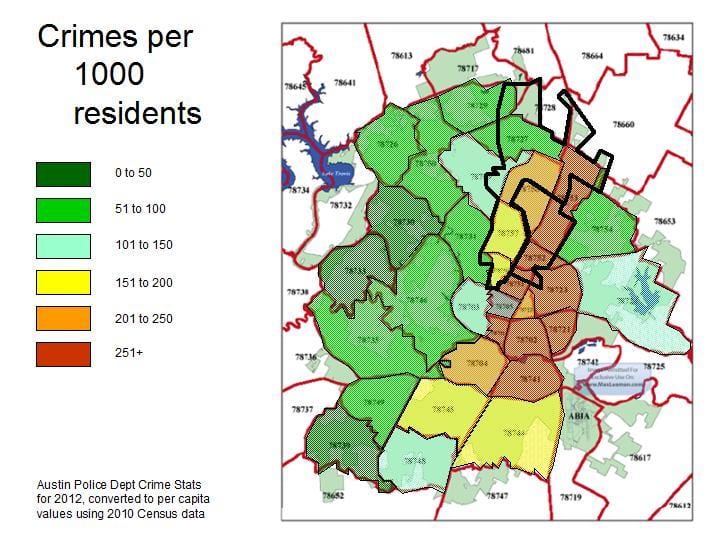 crime mapa Austin