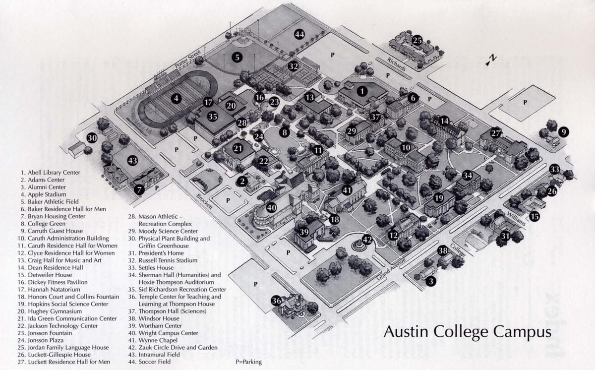 Austin campus da facultade mapa