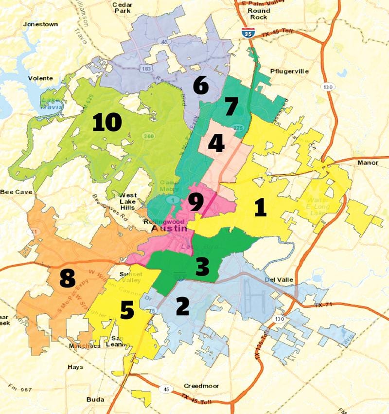 Austin, texas provincia mapa