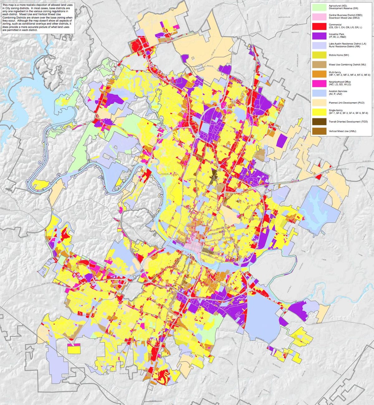cidade de Austin zoneamento mapa