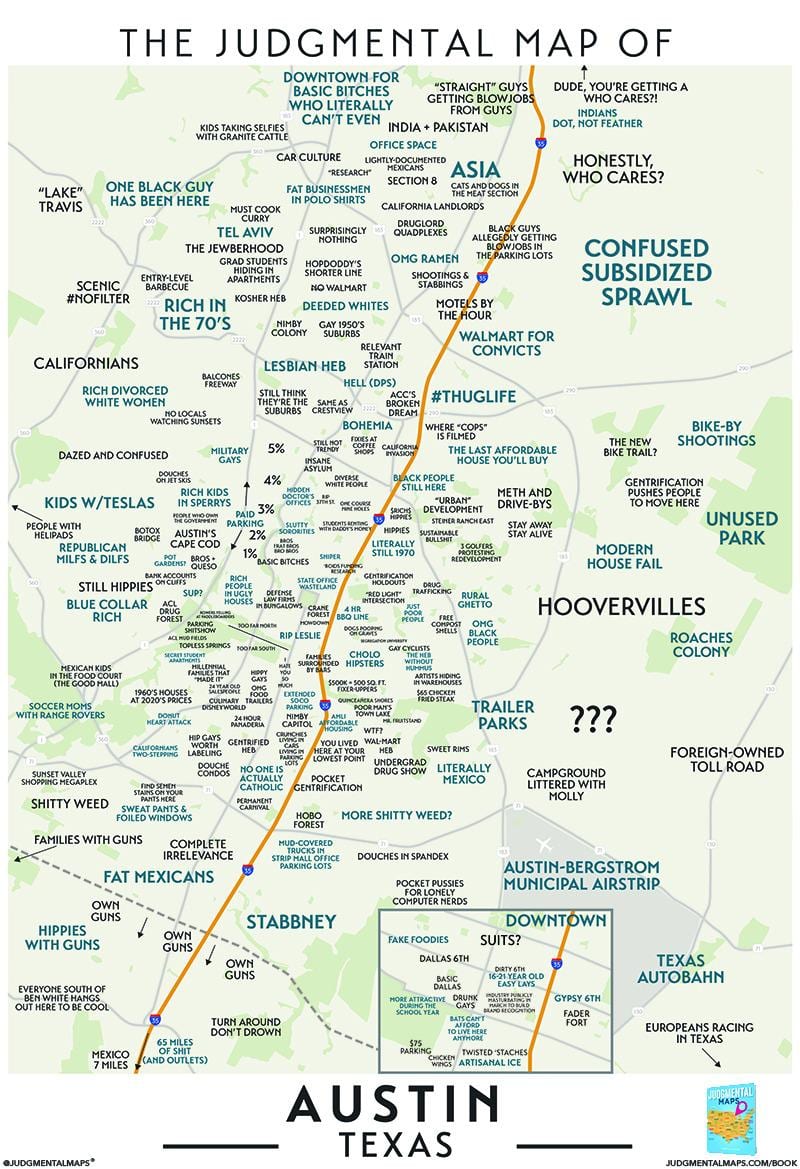 xuízo mapa de Austin